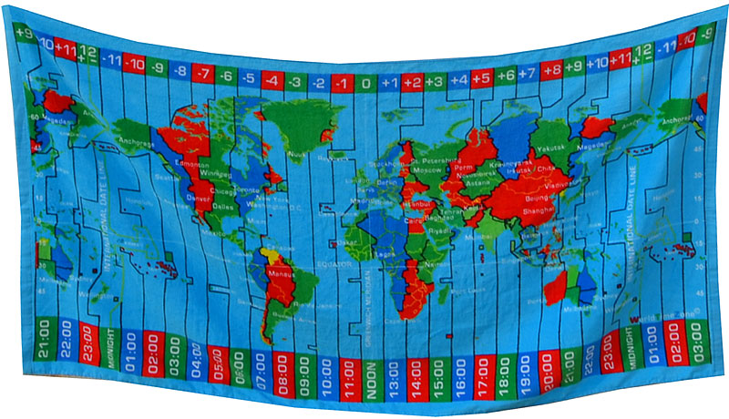 Time Zones beach towel